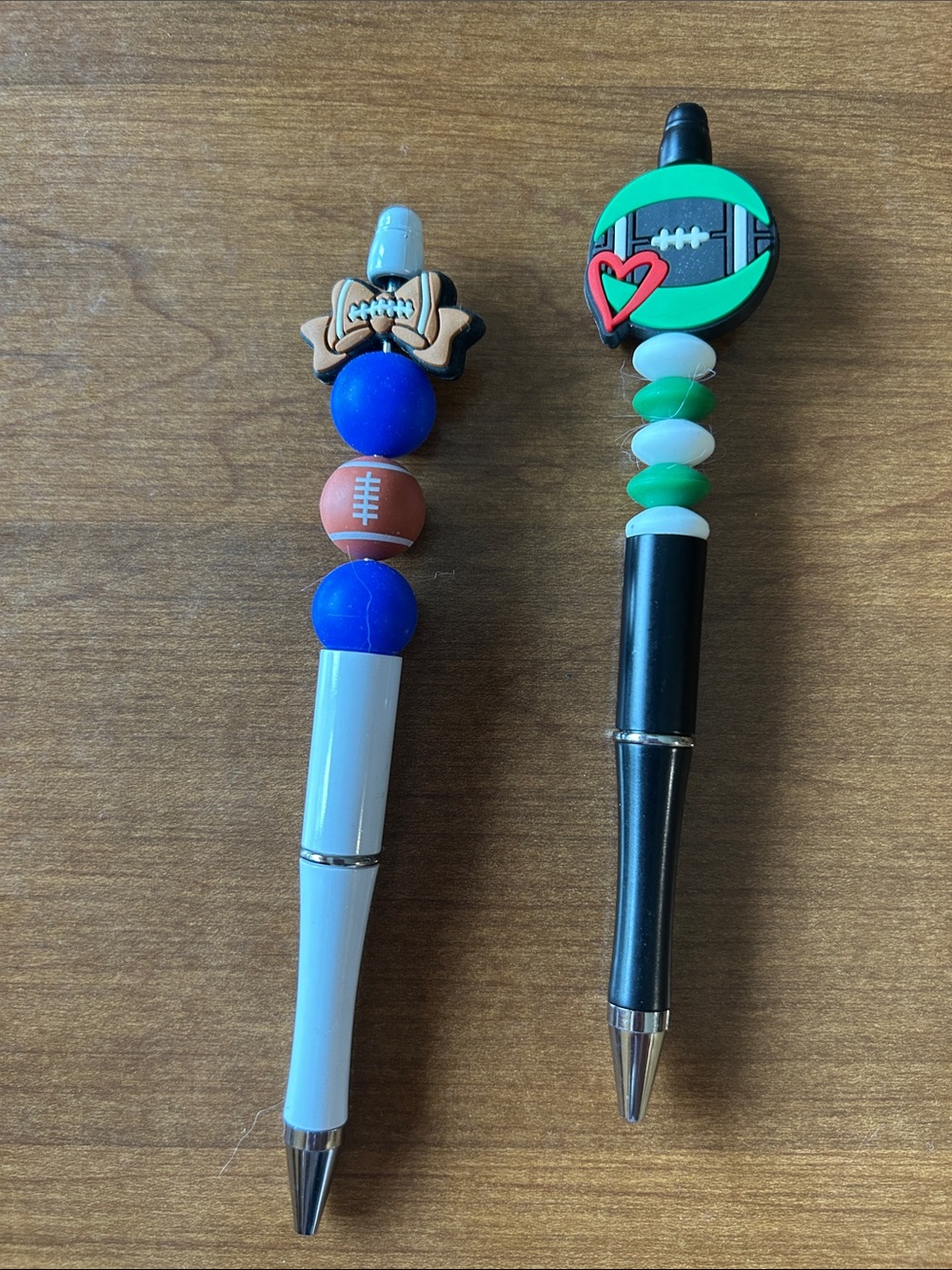 Novelty Football Bead Ballpoint Pen - Blue & Black